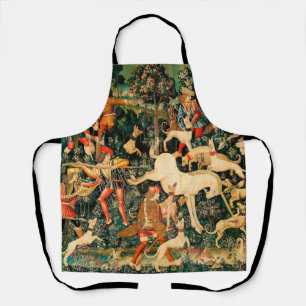 Unicorn Tapestries Mediaeval Classic Defends Hunt  Apron