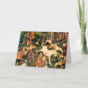Unicorn Tapestries Mediaeval Classic Defends Hunt Holiday Card