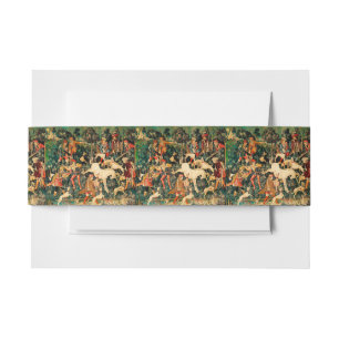Unicorn Tapestries Mediaeval Classic Defends Hunt Invitation Belly Band