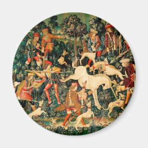 Unicorn Tapestries Mediaeval Classic Defends Hunt  Magnet