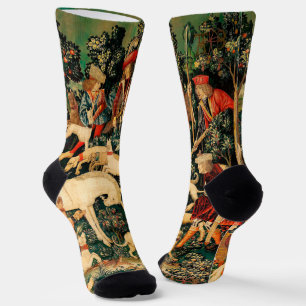 Unicorn Tapestries Mediaeval Classic Defends Hunt  Socks