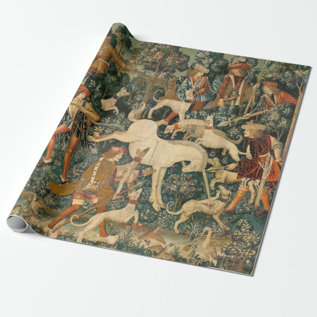 Unicorn Tapestries Medieval Defense Hunt Classic Wrapping Paper (Unrolled)