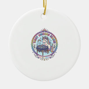 Unicorn Tarot Unicorn Reader Funny Shirt Graphic_1 Ceramic Tree Decoration