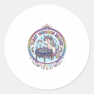 Unicorn Tarot Unicorn Reader Funny Shirt Graphic_1 Classic Round Sticker