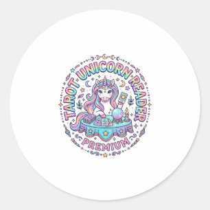 Unicorn Tarot Unicorn Reader Premium Funny Print o Classic Round Sticker