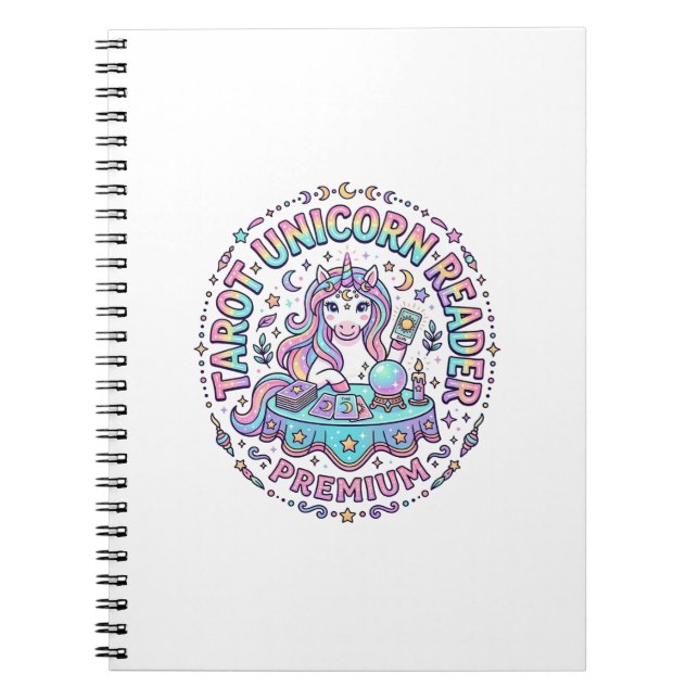 Unicorn Tarot Unicorn Reader Premium Funny Print o Notebook (Front)
