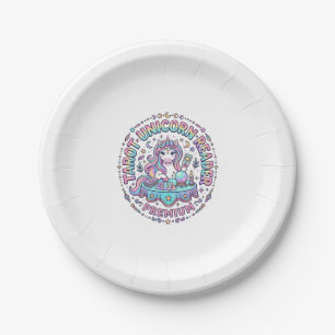 Unicorn Tarot Unicorn Reader Premium Funny Print o Paper Plate
