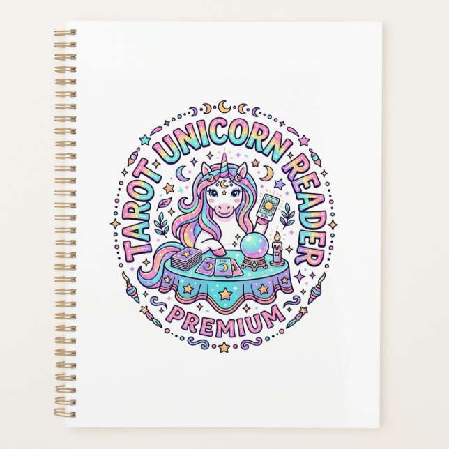 Unicorn Tarot Unicorn Reader Premium Funny Print o Planner (Front)