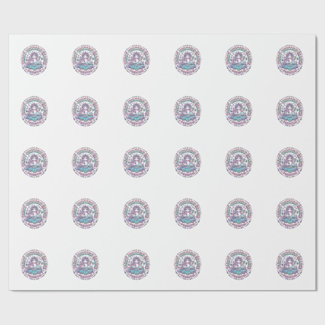 Unicorn Tarot Unicorn Reader Premium Funny Print o Wrapping Paper (Flat)