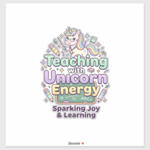 Unicorn Teaching with Unicorn Energy Bold Typograp