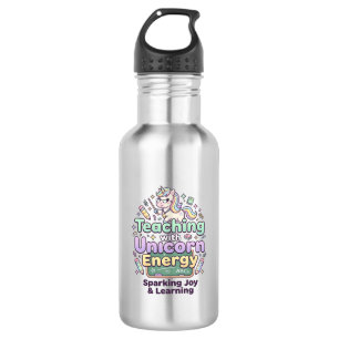 Unicorn Teaching with Unicorn Energy Bold Typograp 532 Ml Water Bottle