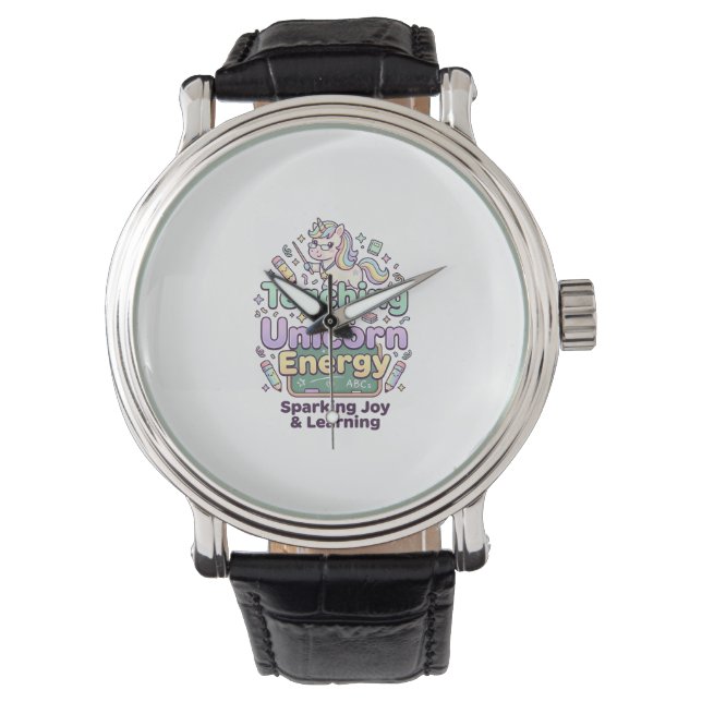 Unicorn Teaching with Unicorn Energy Bold Typograp Watch (Front)