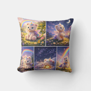 Unicorn teddy bear cushion/nursery decor cushion