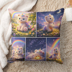 Unicorn teddy cushion/luxury nursery decor cushion
