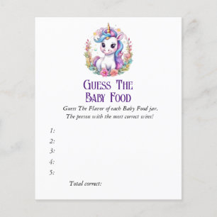 Unicorn The Baby Food Baby Shower Game