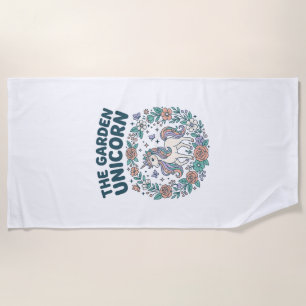 Unicorn The Garden Unicorn Trendy T-Shirt Design_1 Beach Towel