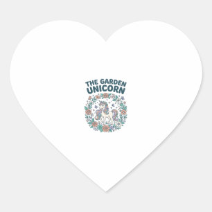 Unicorn The Garden Unicorn Trendy T-Shirt Design_1 Heart Sticker