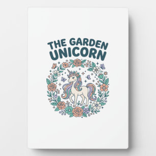 Unicorn The Garden Unicorn Trendy T-Shirt Design_1 Plaque