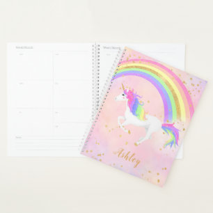 Unicorn theme planner Magical Pink & Gold
