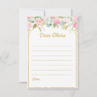 Unicorn Theme Time Capsule Note Note Card