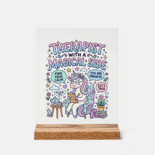 Unicorn Therapist with a Magical Side Gift Idea St Acrylic Sign