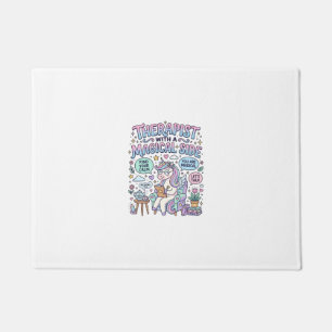 Unicorn Therapist with a Magical Side Gift Idea St Doormat