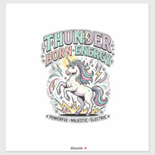 Unicorn Thunder Horn Energy Retro Style Product Gr