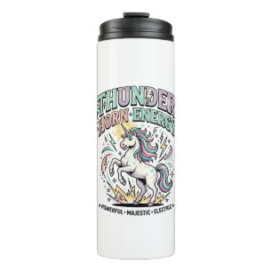 Unicorn Thunder Horn Energy Retro Style Product Gr Thermal Tumbler