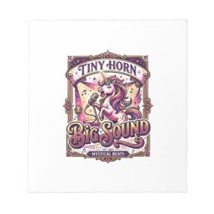 Unicorn Tiny Horn Big Sound Stylish Merch Design_1 Notepad