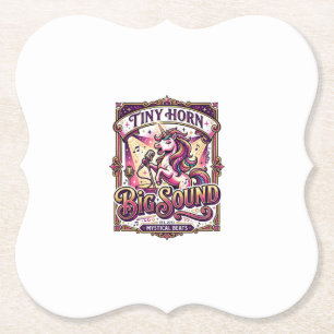 Unicorn Tiny Horn Big Sound Stylish Merch Design_1 Paper Coaster