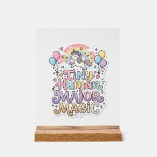 Unicorn Tiny Human Major Magic Premium Vector Vect Acrylic Sign