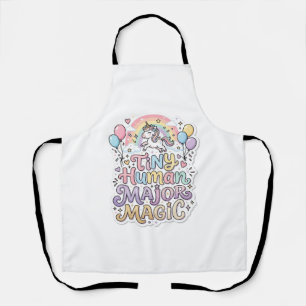 Unicorn Tiny Human Major Magic Premium Vector Vect Apron
