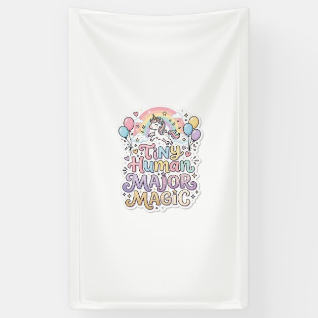 Unicorn Tiny Human Major Magic Premium Vector Vect Banner (Vertical)