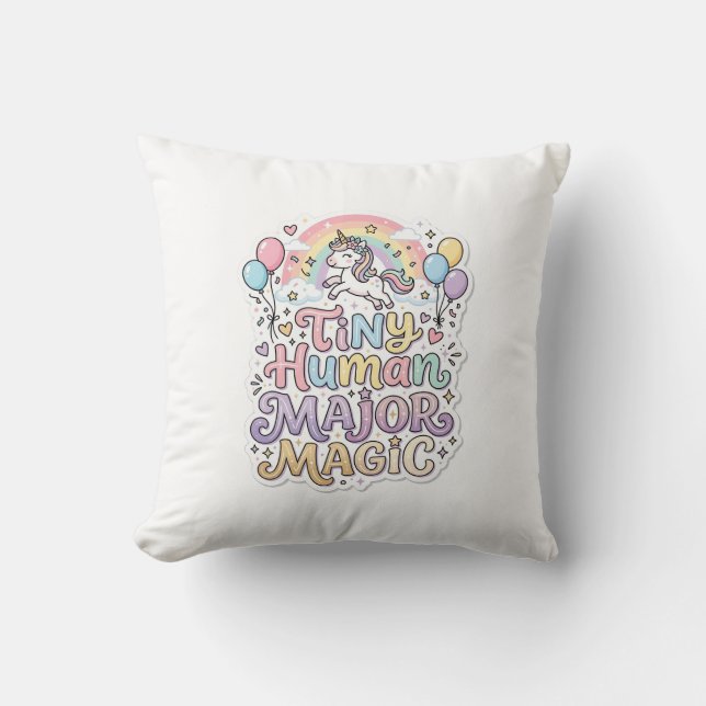 Unicorn Tiny Human Major Magic Premium Vector Vect Cushion (Front)