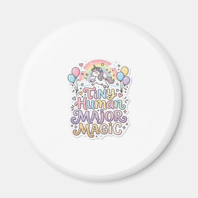 Unicorn Tiny Human Major Magic Premium Vector Vect Magnet (Front)