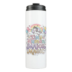 Unicorn Tiny Human Major Magic Premium Vector Vect Thermal Tumbler