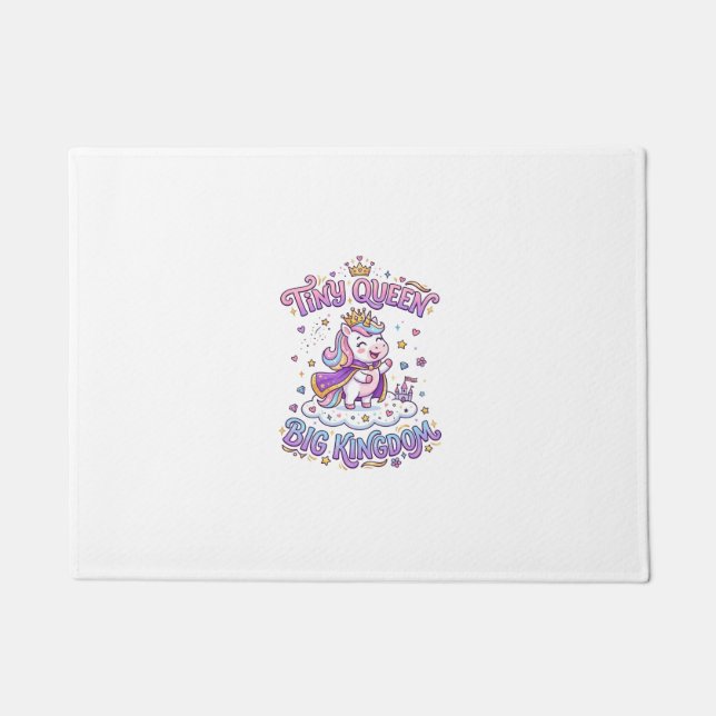Unicorn Tiny Queen Big Kingdom Gift Idea Sticker a Doormat (Front)