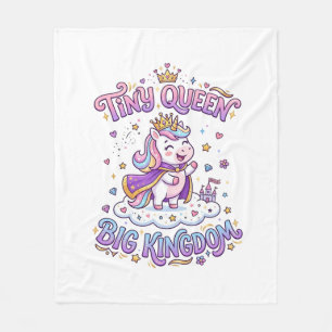 Unicorn Tiny Queen Big Kingdom Gift Idea Sticker a Fleece Blanket