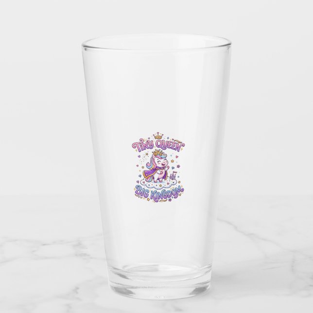 Unicorn Tiny Queen Big Kingdom Gift Idea Sticker a Glass (Front)