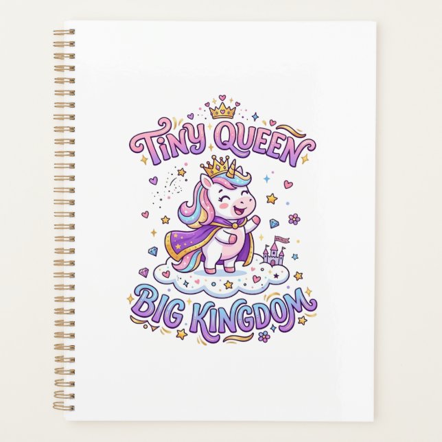 Unicorn Tiny Queen Big Kingdom Gift Idea Sticker a Planner (Front)