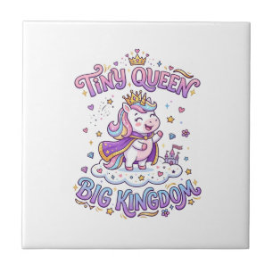 Unicorn Tiny Queen Big Kingdom Gift Idea Sticker a Tile