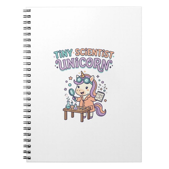 Unicorn Tiny Scientist Unicorn Trendy Product Grap Notebook (Front)