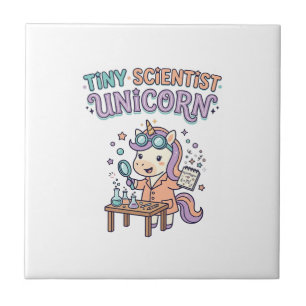 Unicorn Tiny Scientist Unicorn Trendy Product Grap Tile