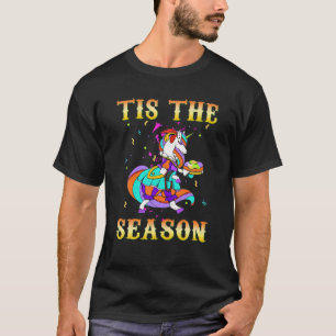 Unicorn Tis Season Festival Parade Beads Mardi Gra T-Shirt