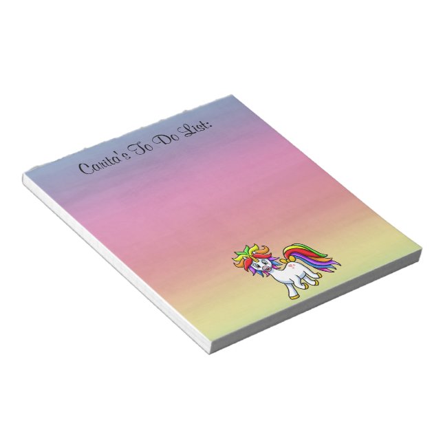 Unicorn To Do List Notepad (Angled)