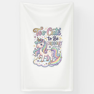 Unicorn Too Cute to Be Ordinary Premium Vector Sti Banner