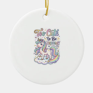 Unicorn Too Cute to Be Ordinary Premium Vector Sti Ceramic Tree Decoration