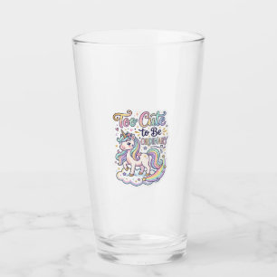 Unicorn Too Cute to Be Ordinary Premium Vector Sti Glass