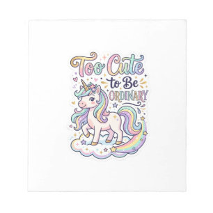 Unicorn Too Cute to Be Ordinary Premium Vector Sti Notepad