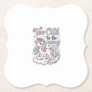 Unicorn Too Cute to Be Ordinary Premium Vector Sti Paper Coaster